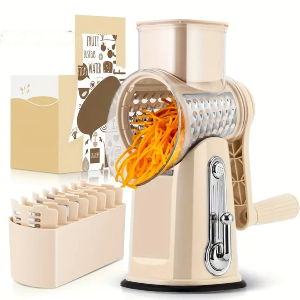 Rotary Cheese Grater with Handle – Fast Vegetable Slicer & Kitchen Food Grater